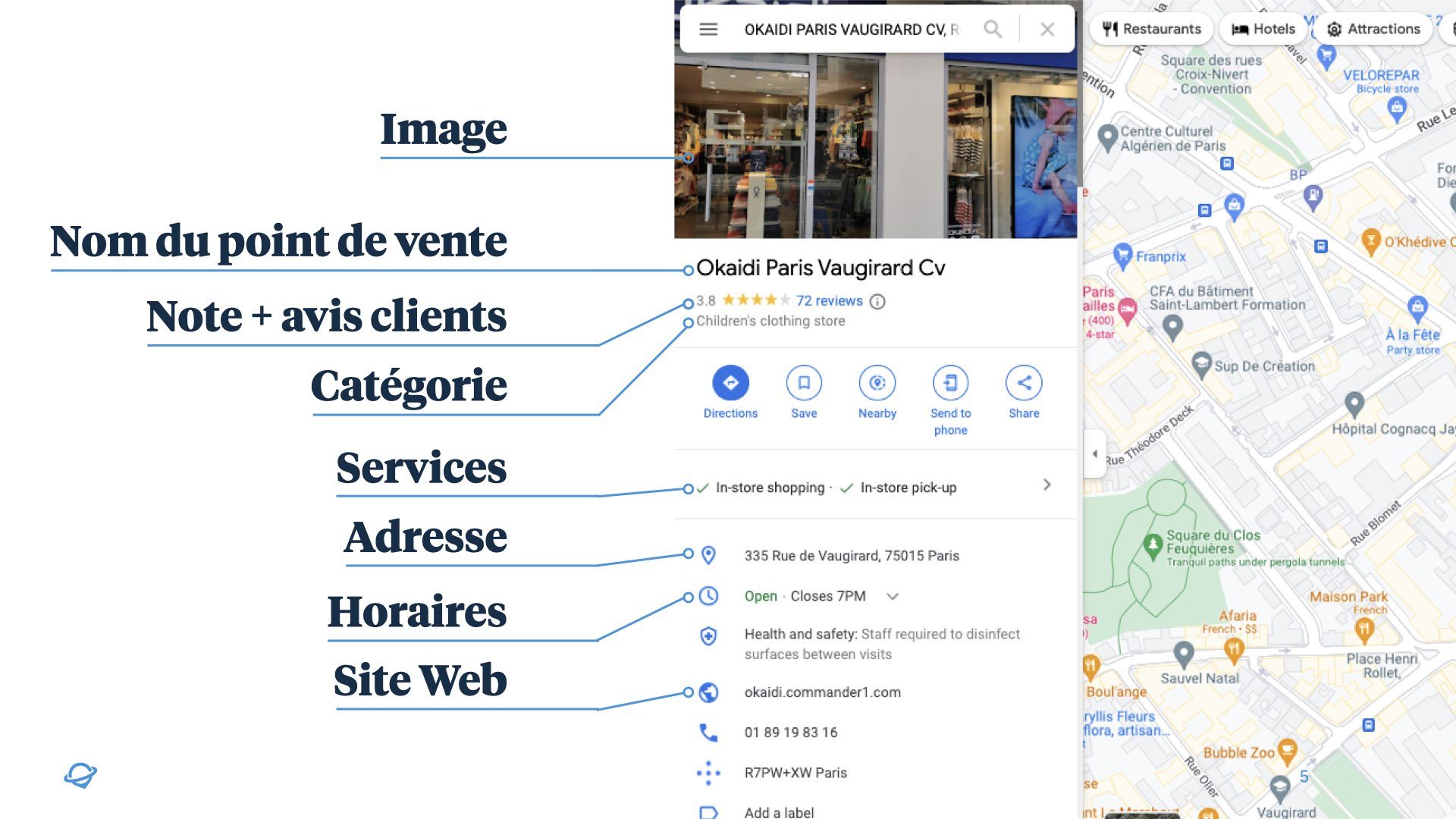fiche google my business okaidi